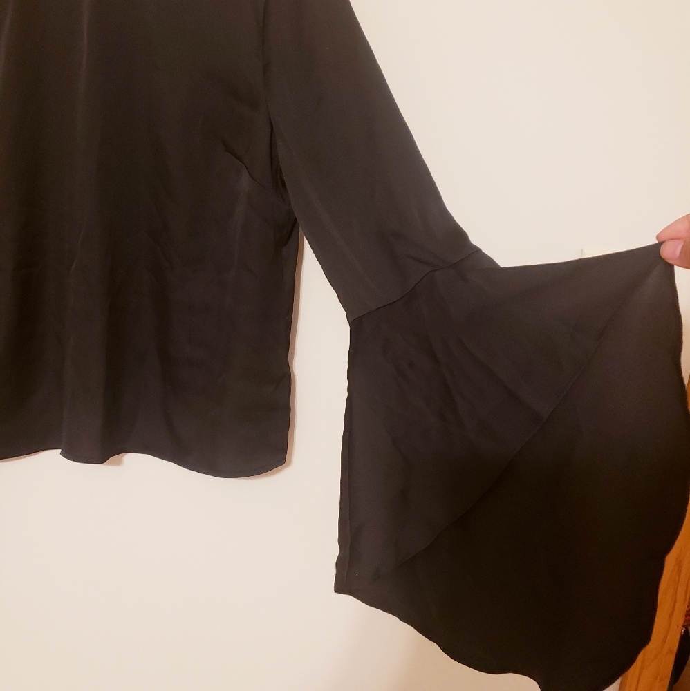Black Satin flare Sleeve Top Sale ~ 2 Clothing items for $15 - Picture 2 of 3